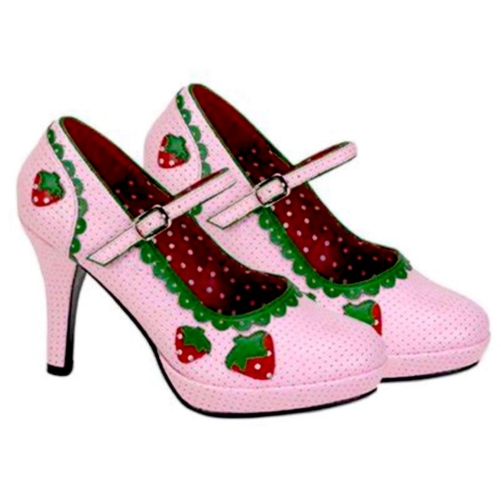 Strawberry Heels Forever! Worn once for an indoor event.